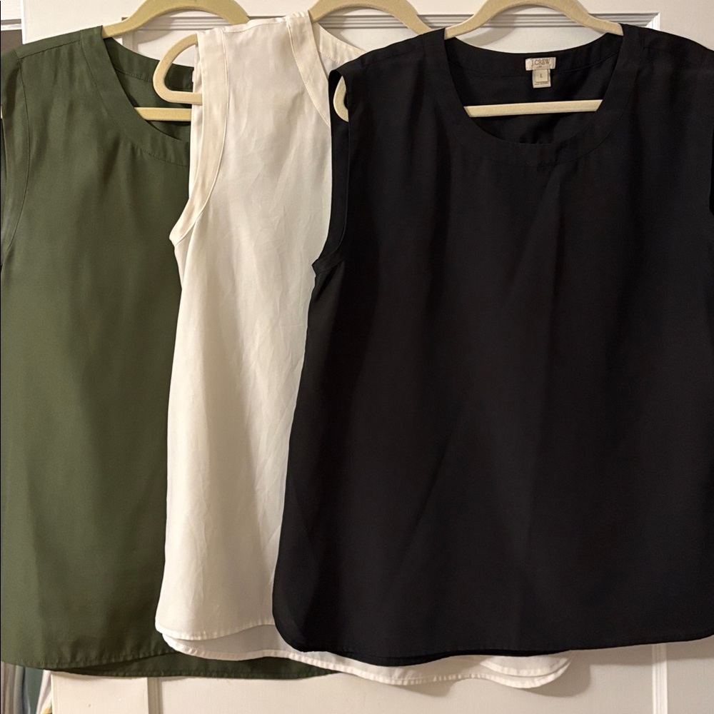 J. Crew  Sleeveless Blouse- lot of 3.